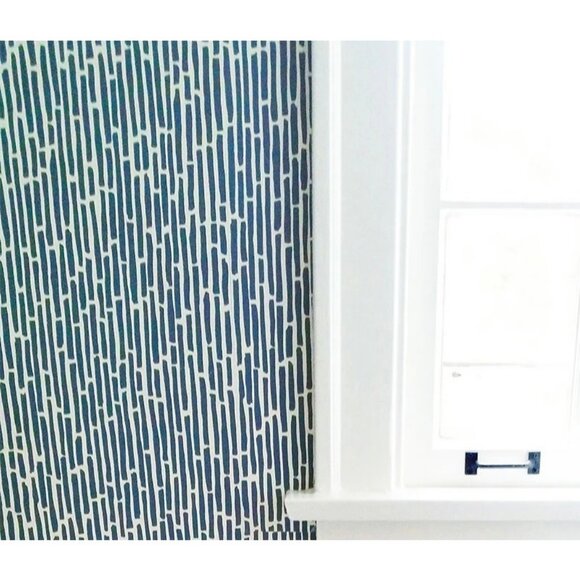 New Schumacher Bamboo-Marine Luxury Decor Wallpaper Lot of 2 Rolls - Picture 2 of 9